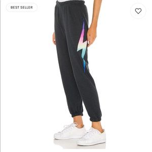 Aviator Nation Bolt Sweatpants in ‘Rainbow Pink’